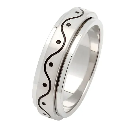 TRIBUTE, Ανδρικό δαχτυλίδι από ανοξείδωτο ατσάλι , περιστρεφόμενο, αντιστρές,