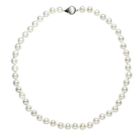 Κολιέ με πέρλες φίλντισι 10χιλιοστών & ασημένιο, επιπλατινωμένο, φιλντισένιο κούμπωμα, unisex,silverline