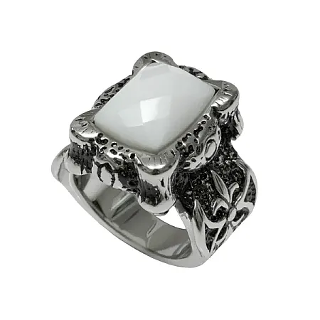 silverline, Γυναικείο Δαχτυλίδι από Ανοξείδωτο Ατσάλι & Μαύρο Όνυχα