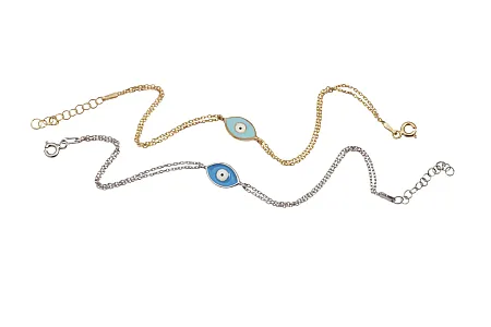 silverline, Ασημένιο Γυναικείο Βραχιόλι με μάτι βασκανίας