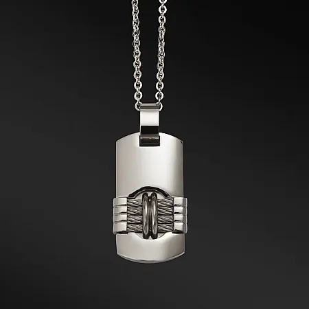 TRIBUTE, αντρικό κολιέ, από, ανοξείδωτο, ατσάλι με ταυτότητα