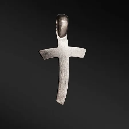 TRIBUTE, 925ασημένιο, αντρικό, μενταγιόν- σταυρός με άσπρο επιπλατίνωμα