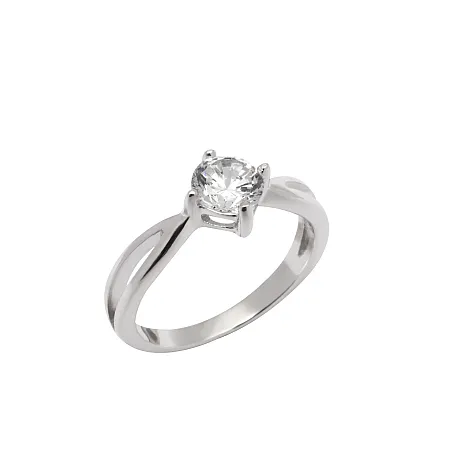 silverline,ασημένιο "Μονόπετρο" Γυναικείο Δαχτυλίδι με ζιργκόν