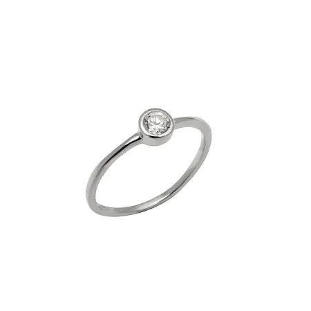 silverline,ασημένιο "Μονόπετρο" Γυναικείο Δαχτυλίδι με ζιργκόν