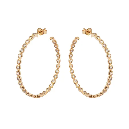 silverline, γυναικεία, ασημένια, σκουλαρίκια κρίκοι με ζιργκόν