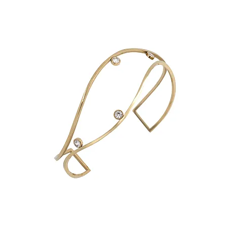 silverline, γυναικείο, βραχιόλι, από, ανοξείδωτο, ατσάλι, επίχρυσο με λευκό, ζιγκόν