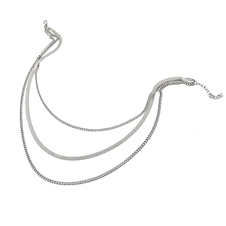 silverline, γυναικείο, κολιέ, από, ανοξείδωτο, ατσάλι με άσπρο, επιπλατίνωμα