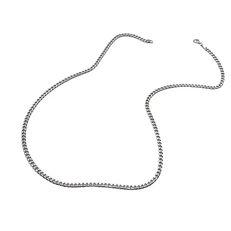 Αλυσίδα λαιμού, καδένα, 925 ασήμι, unisex, 45 εκατοστά μήκος, διαμανταρισμένη, GROUMETTA, 0,9 χιλιοστά πάχος, πολύ λεπτή, με άσπρο επιπλατίνωμα, χωρίς νικέλιο, TRIBUTE, 0030021939