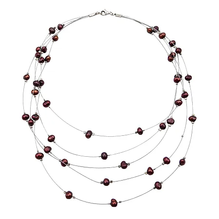 silverline, ασημένιο, γυναικείο, κολιέ με μαργαριτάρια, άσπρο, επιπλατίνωμα,