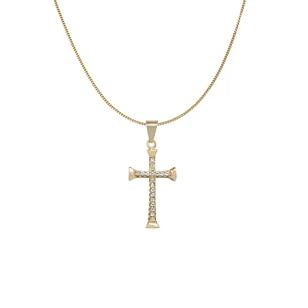 silverline, ασημένιο, γυναικείο, κολιέ με σταυρό, ζιργκόν, κίτρινο, επιχρύσωμα,