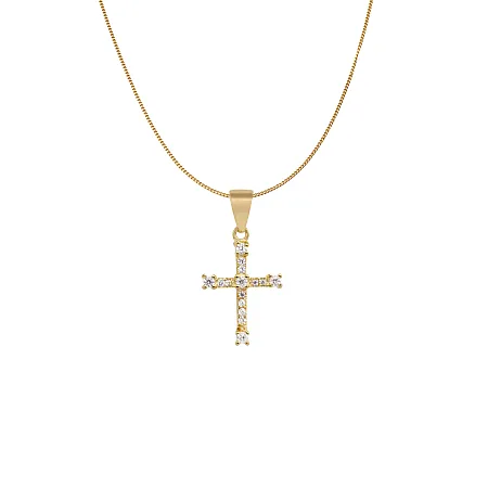 silverline, ασημένιο, γυναικείο, κολιέ με σταυρό, ζιργκόν, κίτρινο, επιχρύσωμα,