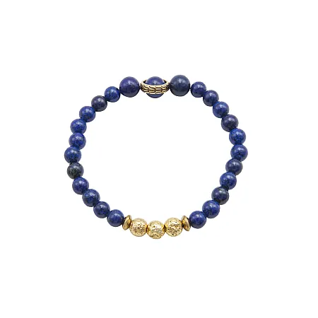 Γυναικείο βραχιόλι με λάπις λάζουλι &  ανοξείδωτο ατσάλι,silverline