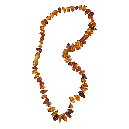 Kολιέ με κεχριμπάρι, γυναικείο, 44,5cm, silverline