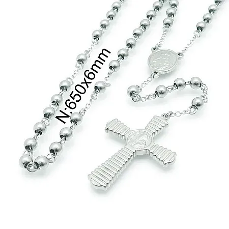 Κολιέ, ροζάριο, unisex από ανοξείδωτο ατσάλι 80 εκατοστών, TRIBUTE 0330348101