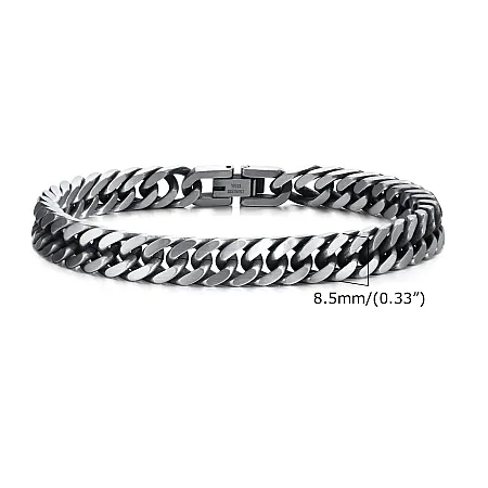 Ανδρικό βραχιόλι καδένα από ανοξείδωτο ατσάλι οξειδωμένη αντικέ 21,5 εκατοστών,TRIBUTE, 0230449901