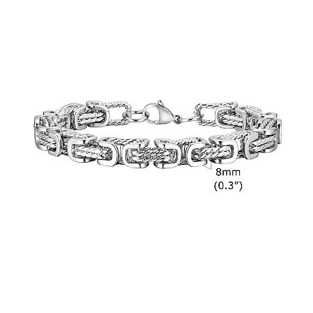 Ανδρικό βραχιόλι, Βυζαντινή καδένα από ανοξείδωτο ατσάλι  21,5 εκατοστών,TRIBUTE, 0230452601