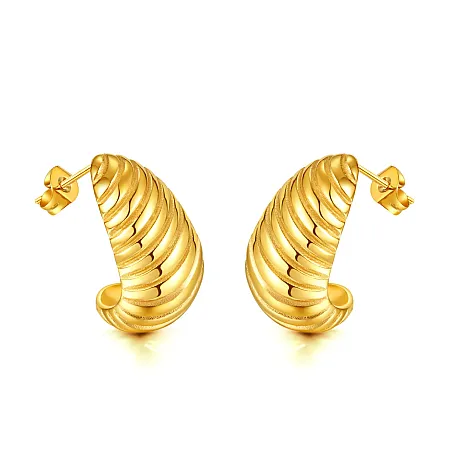 Σκουλαρίκια, γυναικεία από ανοξείδωτο ατσάλι, επίχρυσα, silverline, 0130552901